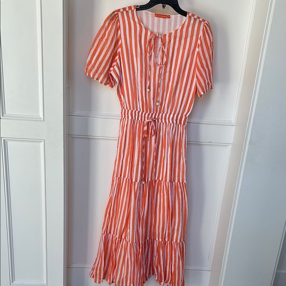 white christmas dresses Buy Cotton Eyelet Belted Dress in Bright Heather Coral Online main image 0